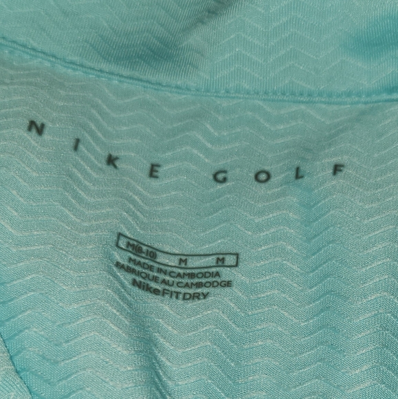 NEW DEADSTOCK VINTAGE NIKE DRIFIT GOLF PERFORMANCE POLO NO BUTTON V-NECK SZM - Picture 15 of 16